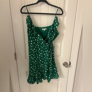 Le Lis Teal Dress with White Floral Design